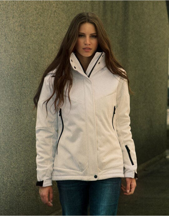 Printer Essentials PE2261041 Printer Ladies Skeleton Softshell Jacket - White