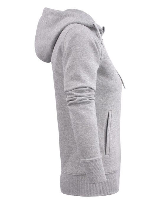 Printer Essentials PE2262052 Printer Ladies Overhead Full Zip Hoody - Grey Melange