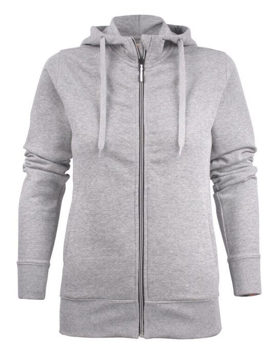 Printer Essentials PE2262052 Printer Ladies Overhead Full Zip Hoody - Grey Melange