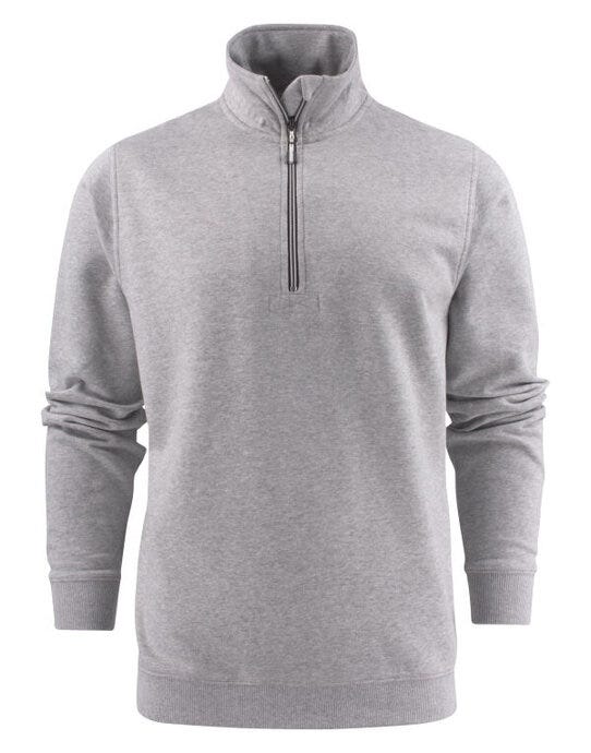 Printer Essentials PE2262053 Printer Mens Rounders RXS 1/2 Zip - Grey Melange