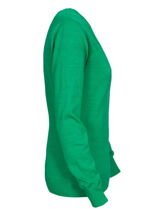 Printer Essentials PE2262502 Printer Ladies Forehand Knitted V Neck - Fresh Green