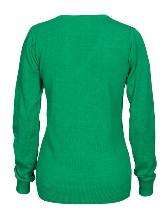 Printer Essentials PE2262502 Printer Ladies Forehand Knitted V Neck - Fresh Green