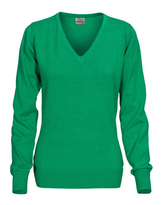 Printer Essentials PE2262502 Printer Ladies Forehand Knitted V Neck - Fresh Green