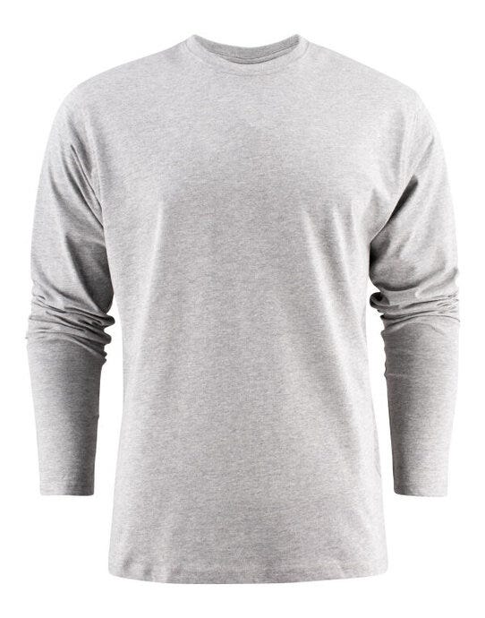 Printer Essentials PE2264016 Printer Heavy Long Sleeve T-Shirt - Grey Melange