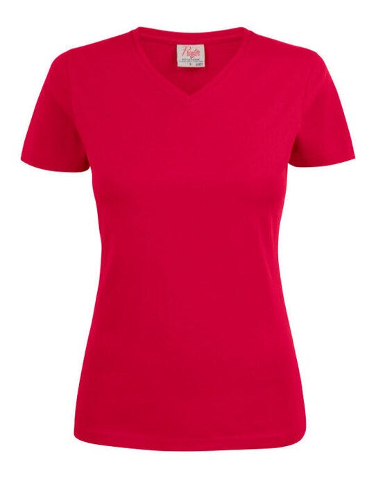 Printer Essentials PE2264025 Printer Ladies Heavy V T-Shirt - Red