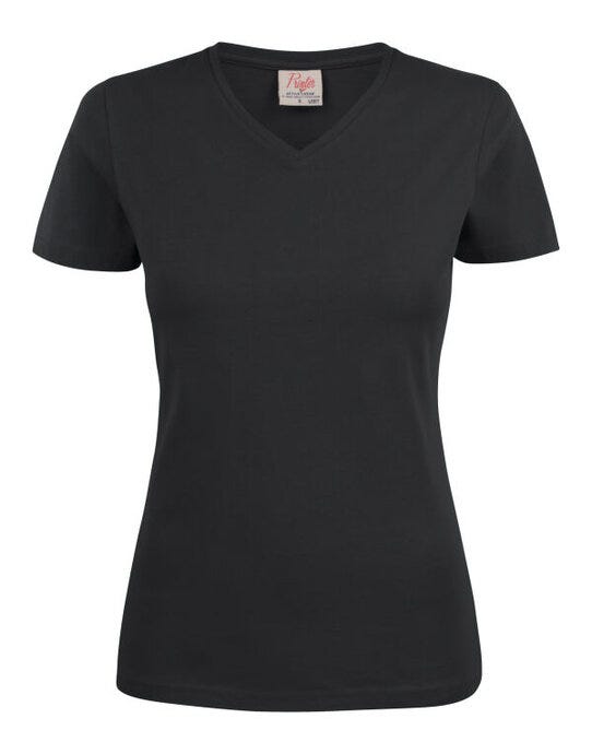 Printer Essentials PE2264025 Printer Ladies Heavy V T-Shirt - Black