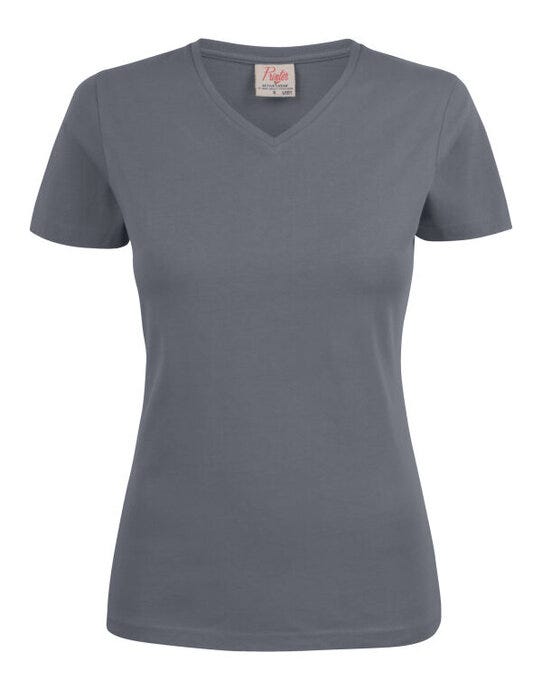 Printer Essentials PE2264025 Printer Ladies Heavy V T-Shirt - Steel Grey