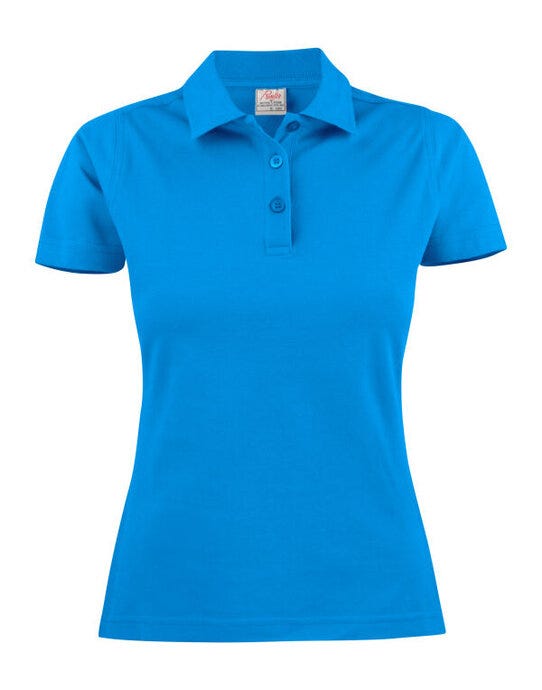 Printer Essentials PE2265023 Printer Ladies Surf Light Polo - Ocean Blue