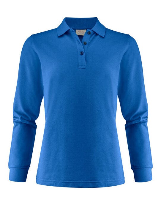 Printer Essentials PE2265027 Printer Ladies Surf Pro LS Polo - Ocean Blue