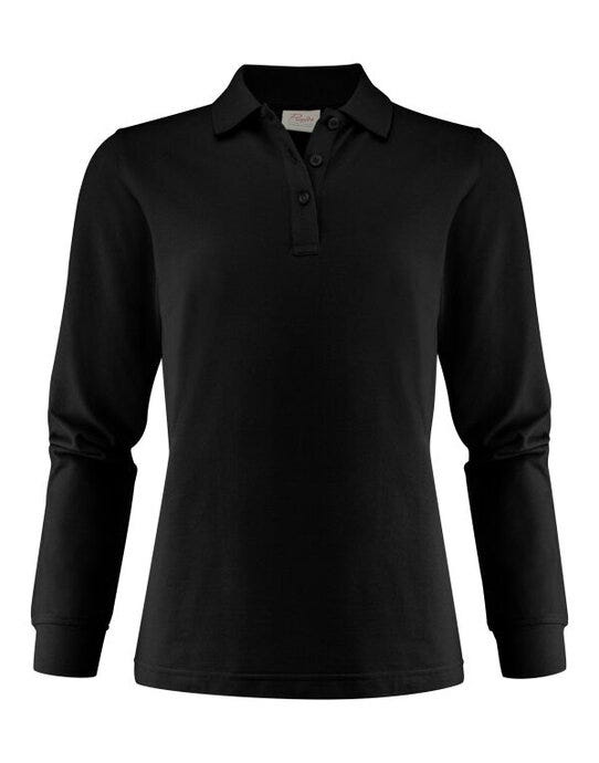 Printer Essentials PE2265027 Printer Ladies Surf Pro LS Polo - Black