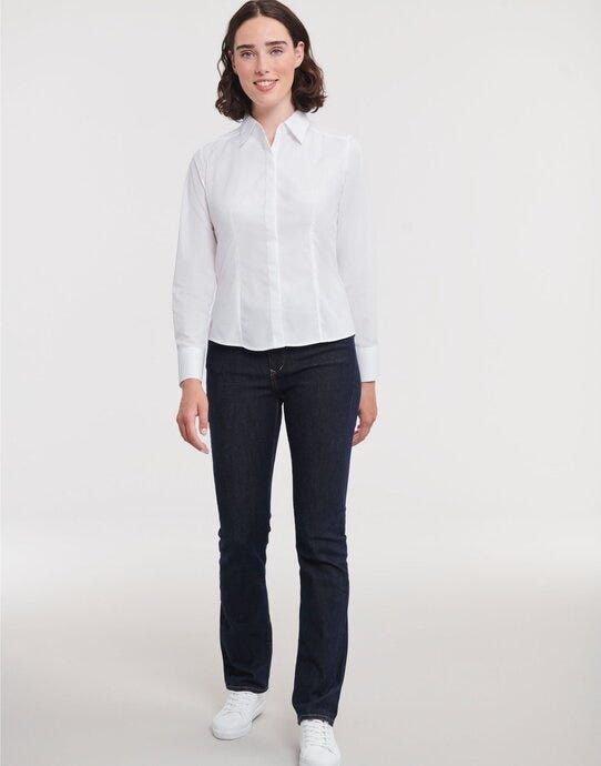 Russell Athletic Collection 924F Russell Collection Lady LS Fitted Poplin