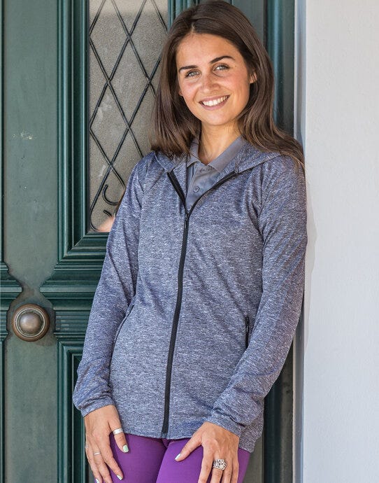 Spiro Fitness S277F Womens Hooded Tee-Jacket