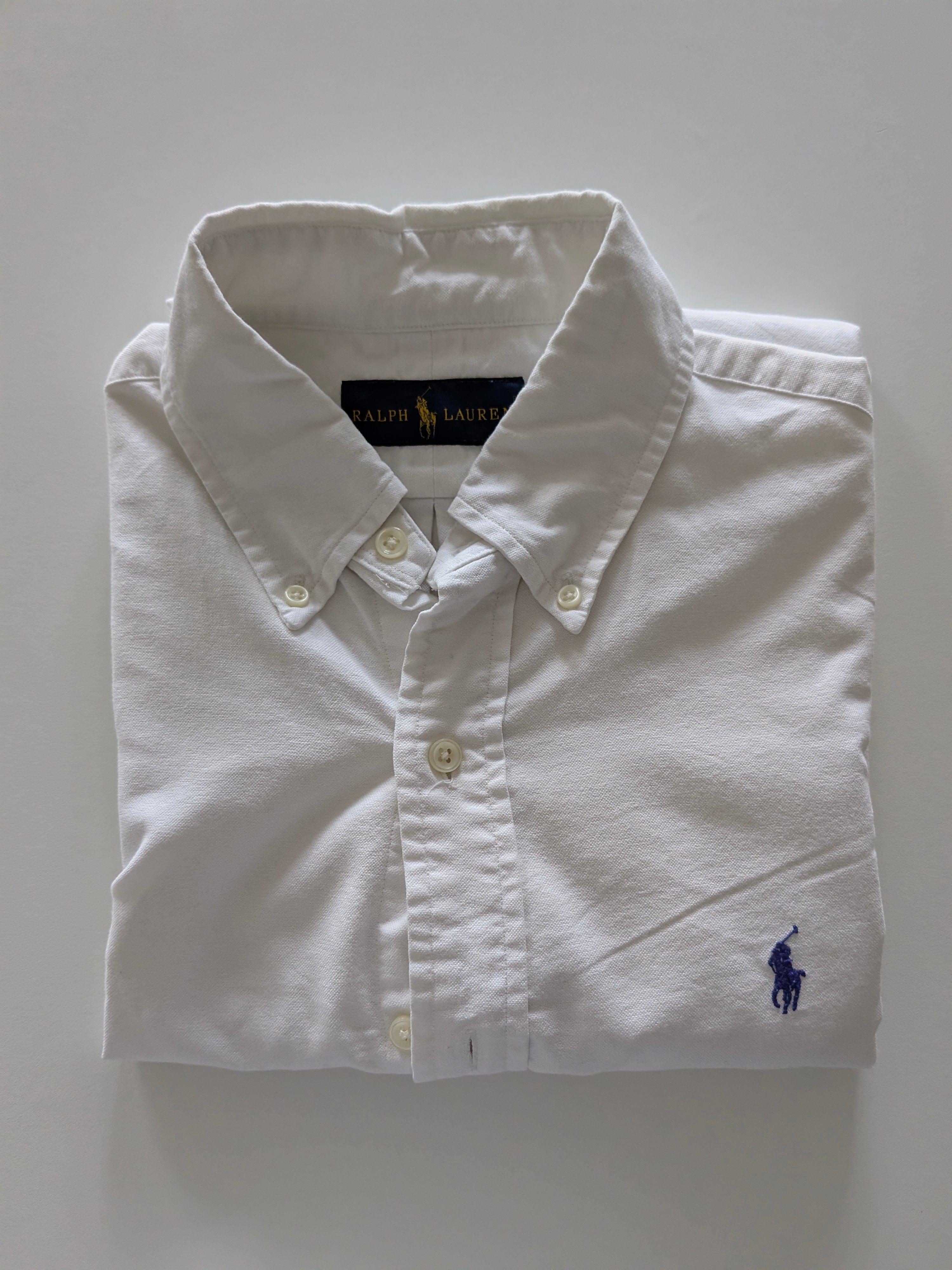 Ralph Lauren Men’s Short Sleeve Shirt Size S White Cotton Classic Fit Pony Logo - USASTARFASHION