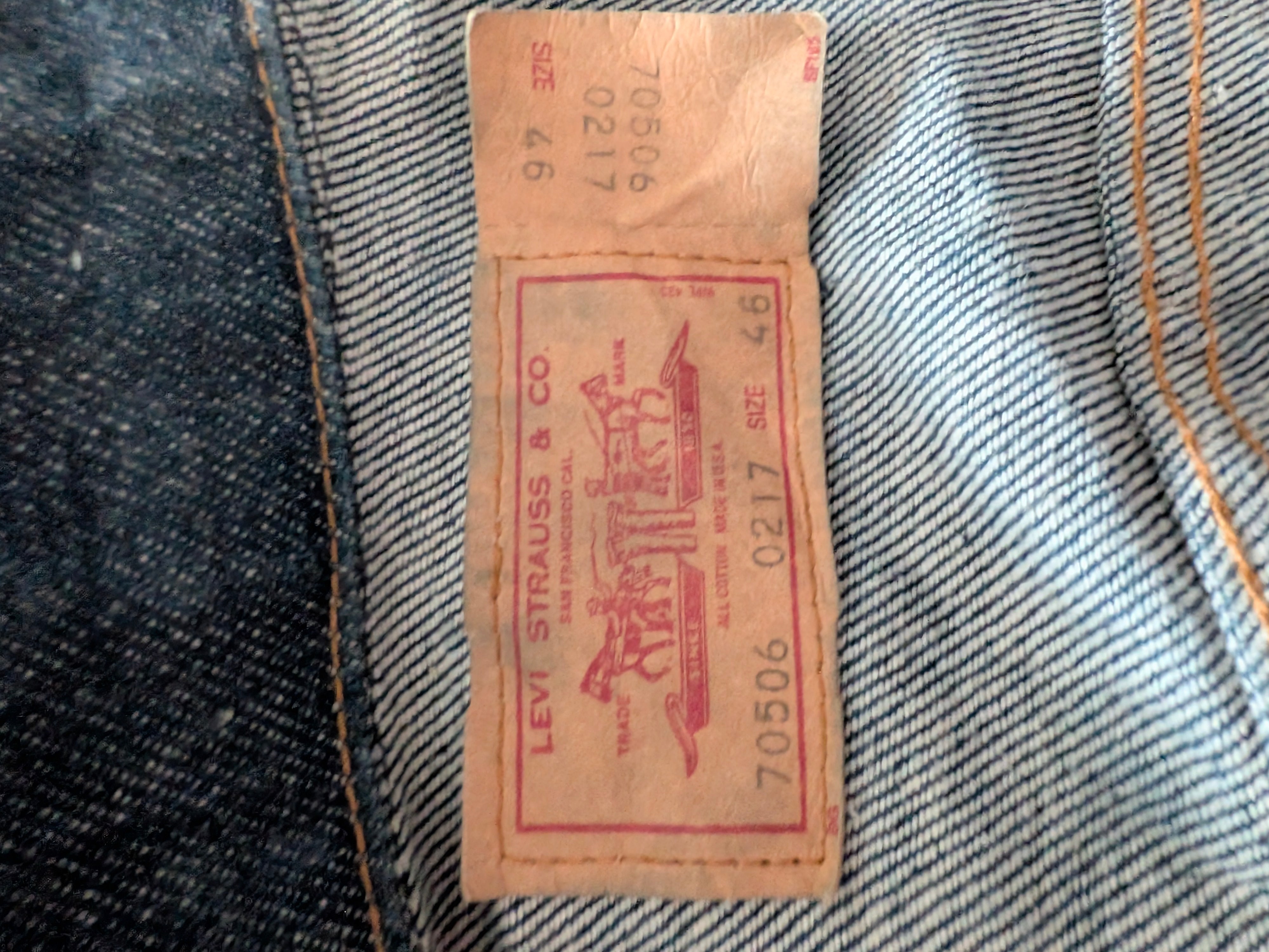 Vintage Levi’s Denim Trucker Jacket 70506 0217 Made in USA Blue Size 46 - USASTARFASHION