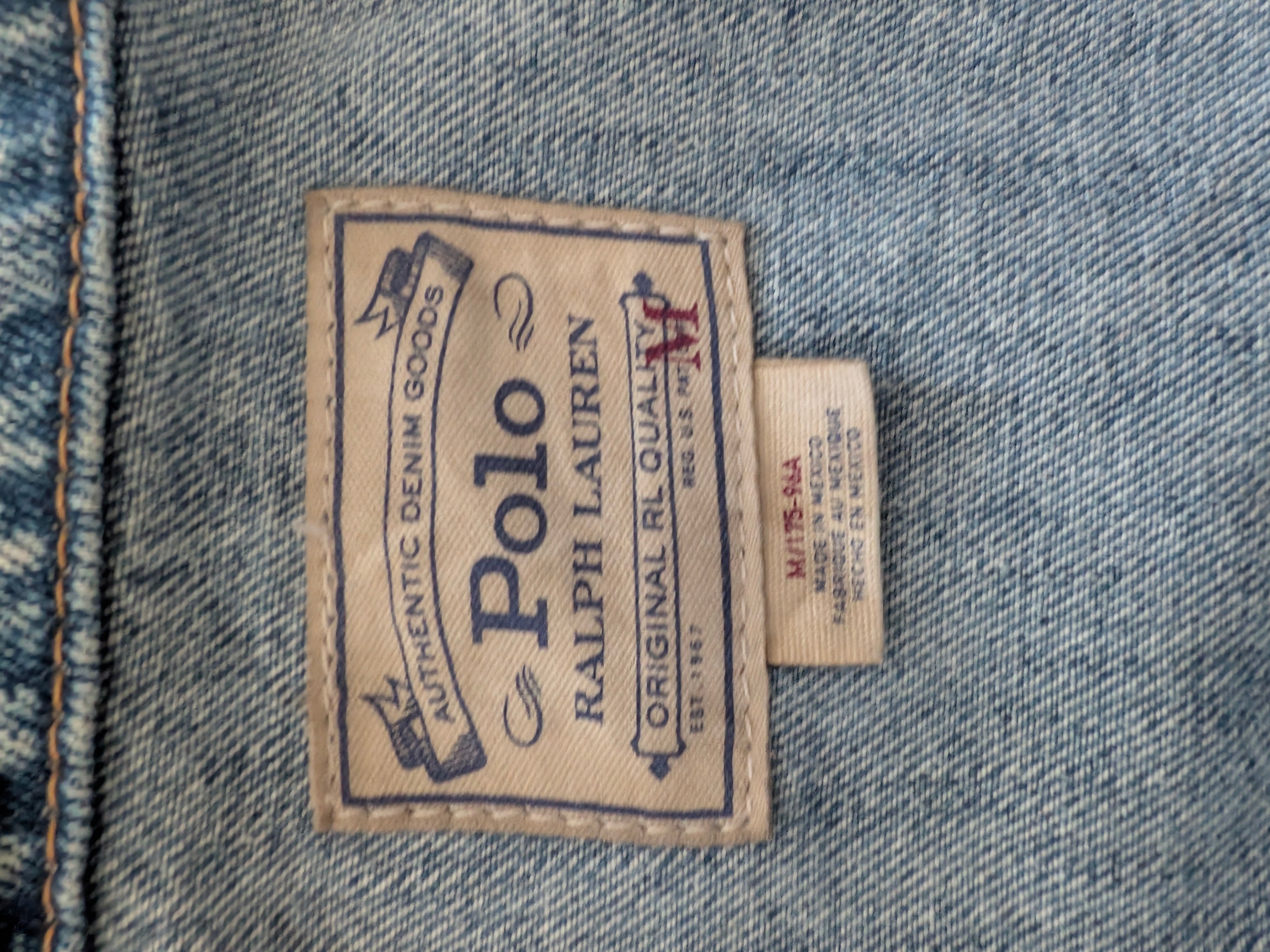 Polo Ralph Lauren Vintage Denim Jacket Faded Distressed Blue Size M - USASTARFASHION