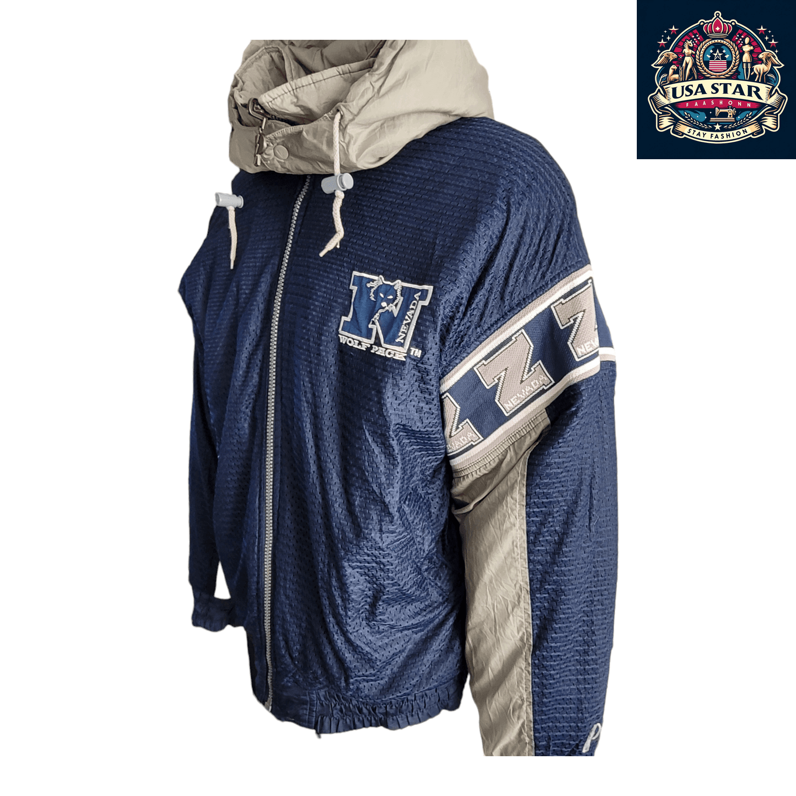 NFL Wolf Pack Jacket Pro Player XXL Reversible with Embroidered Logo & Detachable Hoodie - USASTARFASHION