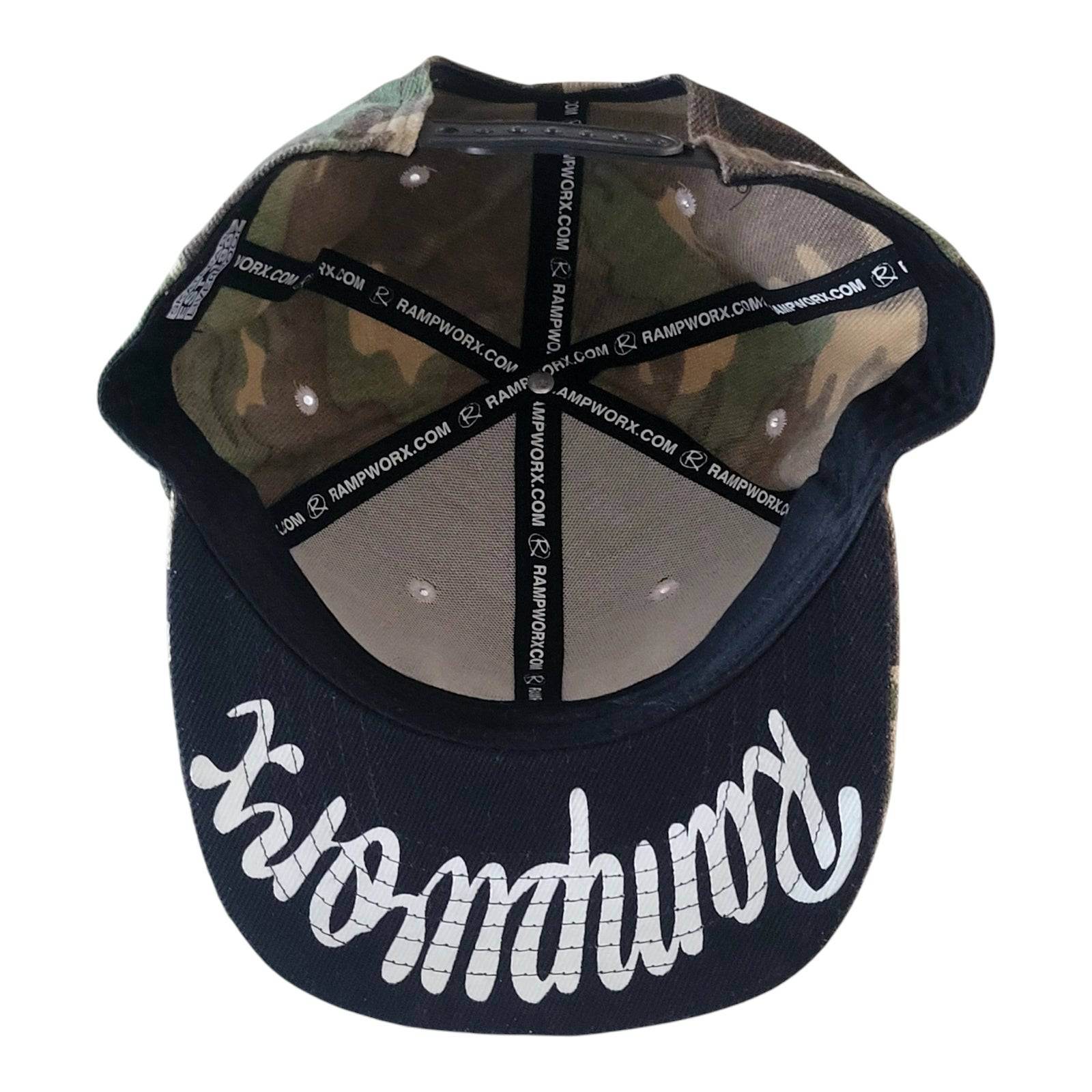 Vintage Camo Snapback Hat - Rampworx Skatepark Embroidered Design, Adjustable Fit - USASTARFASHION