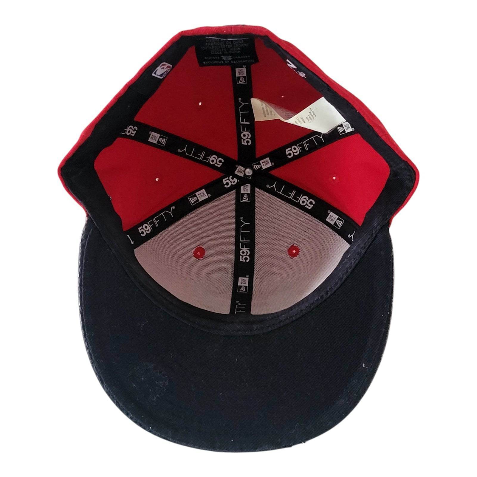 Chicago Bulls Cap New Era 59FIFTY Fitted Size 7 3/8 with Textured Black Visor - USASTARFASHION