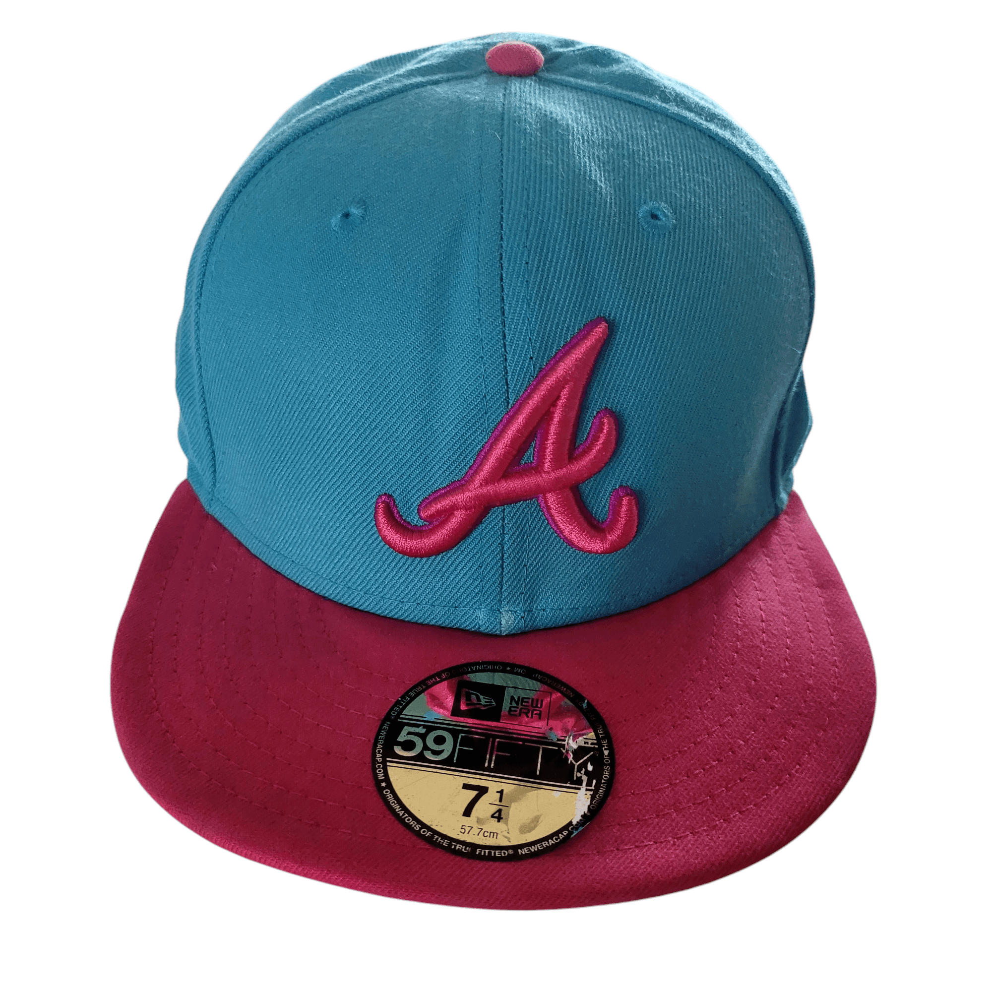 New Era 59FIFTY Atlanta Braves Fitted Hat - Aqua & Pin 7 1/4 (57.7 cm) - USASTARFASHION