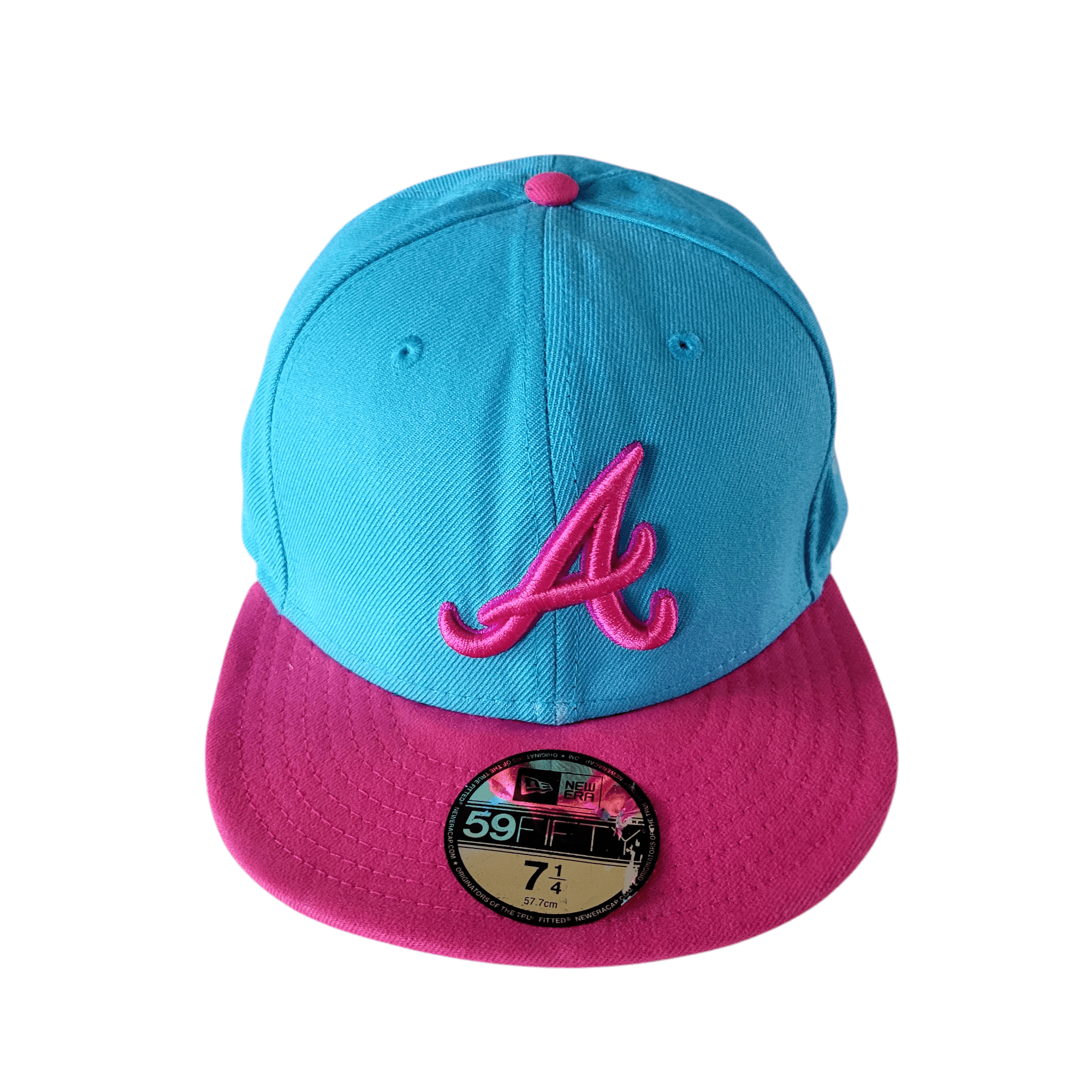 New Era 59FIFTY Atlanta Braves Fitted Hat - Aqua & Pin 7 1/4 (57.7 cm) - USASTARFASHION