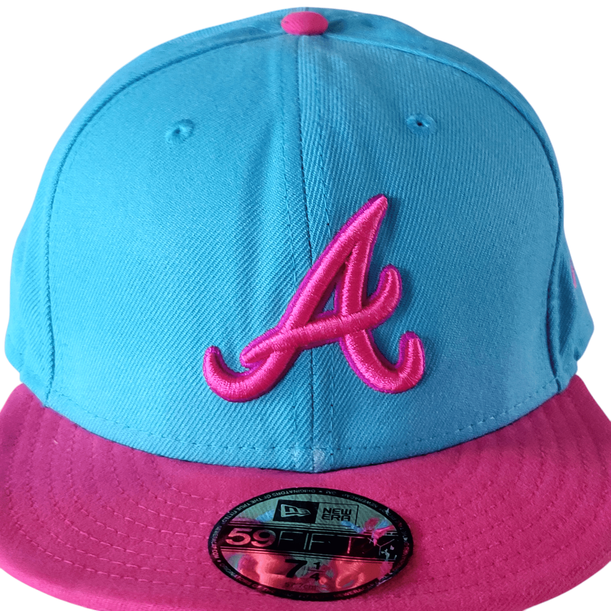 New Era 59FIFTY Atlanta Braves Fitted Hat - Aqua & Pin 7 1/4 (57.7 cm) - USASTARFASHION