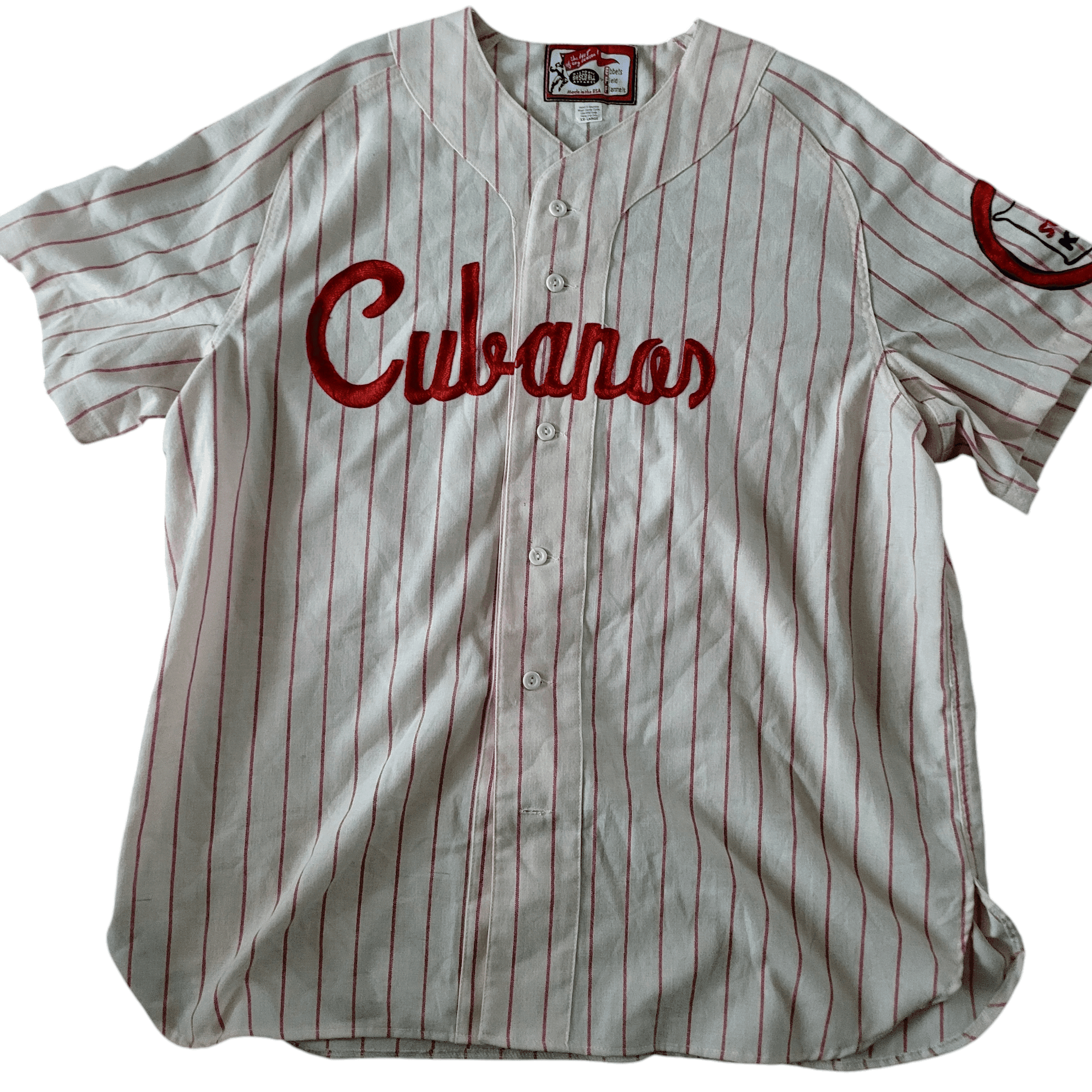 Rare Ebbets Field Flannels Cuban Sugar Kings wool flannel Jersey - Size 2XL - USASTARFASHION