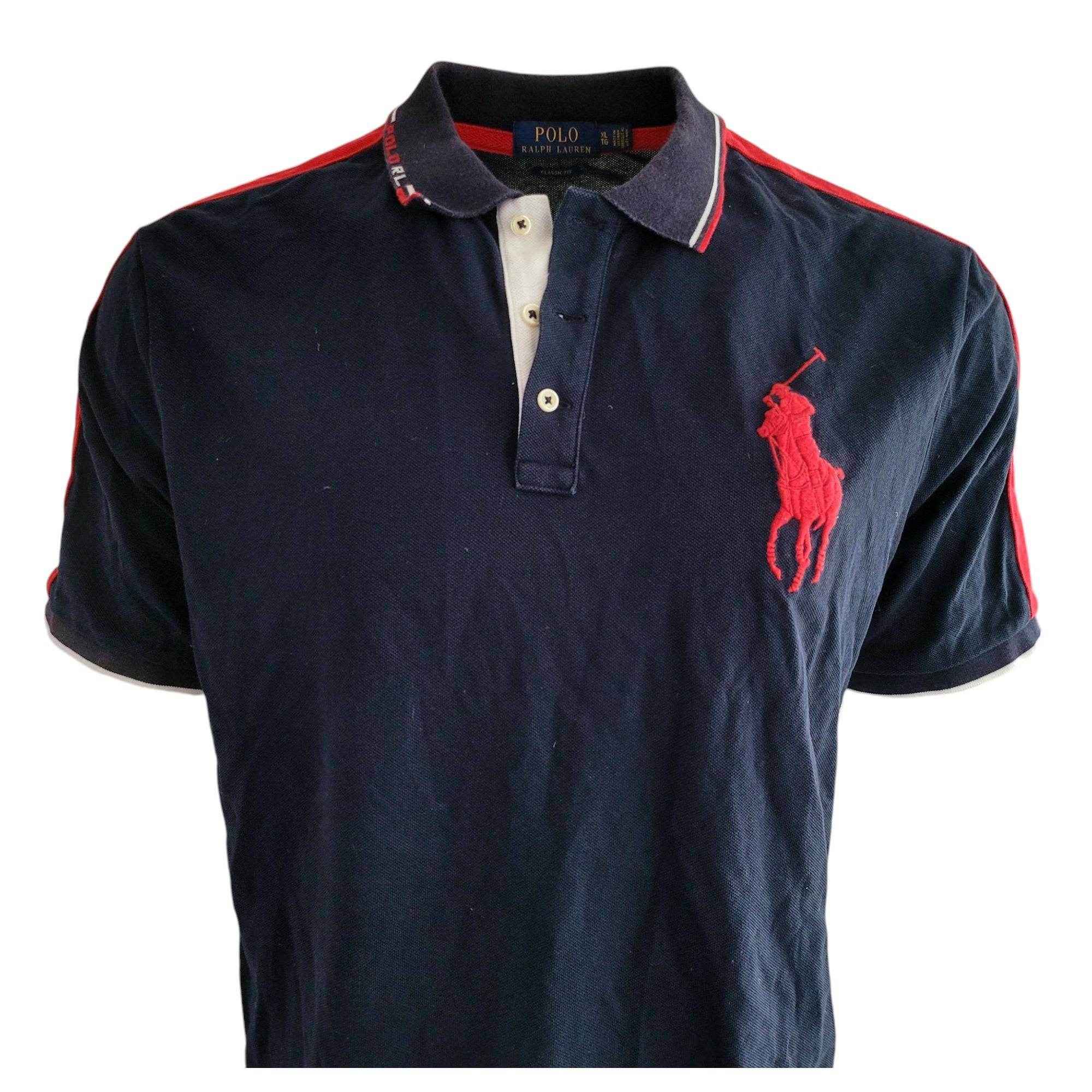 Polo Ralph Lauren Classic Fit Navy & Red Men's Polo Shirt - Size XL - USASTARFASHION
