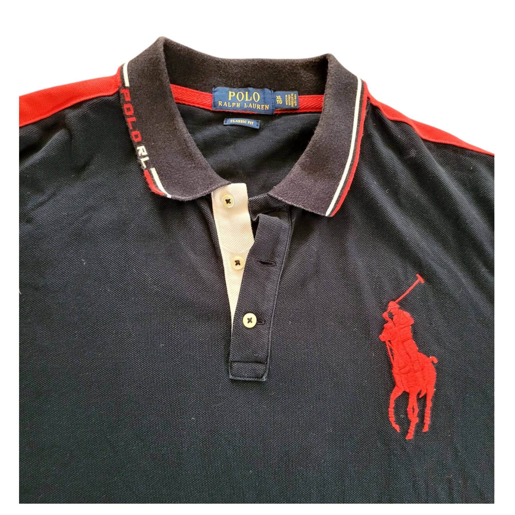 Polo Ralph Lauren Classic Fit Navy & Red Men's Polo Shirt - Size XL - USASTARFASHION