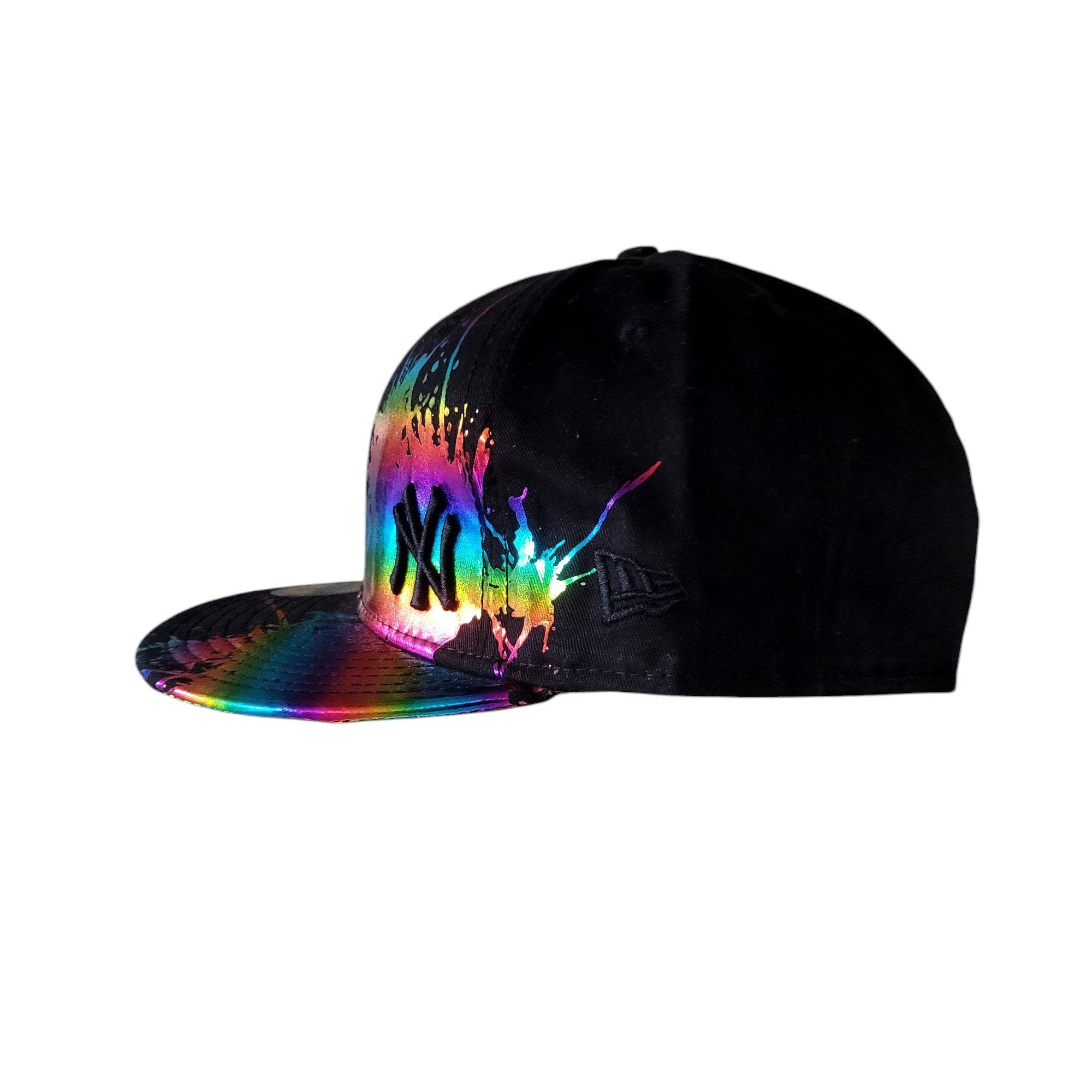 New Era 59FIFTY NY Yankees Rainbow Paint Splash Fitted Hat (Size 7 1/4) - USASTARFASHION