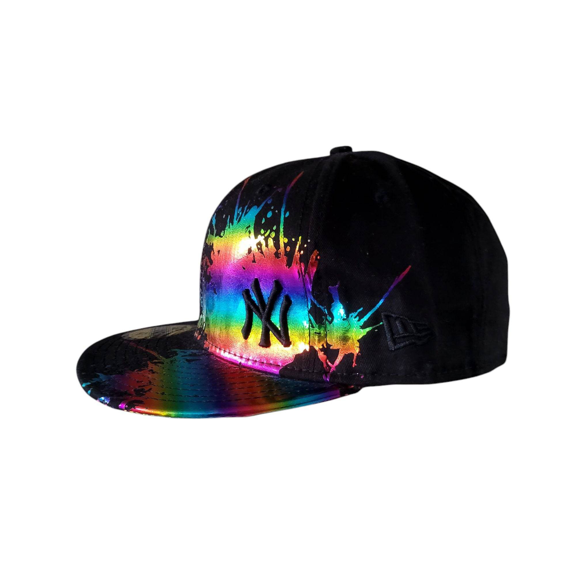 New Era 59FIFTY NY Yankees Rainbow Paint Splash Fitted Hat (Size 7 1/4) - USASTARFASHION