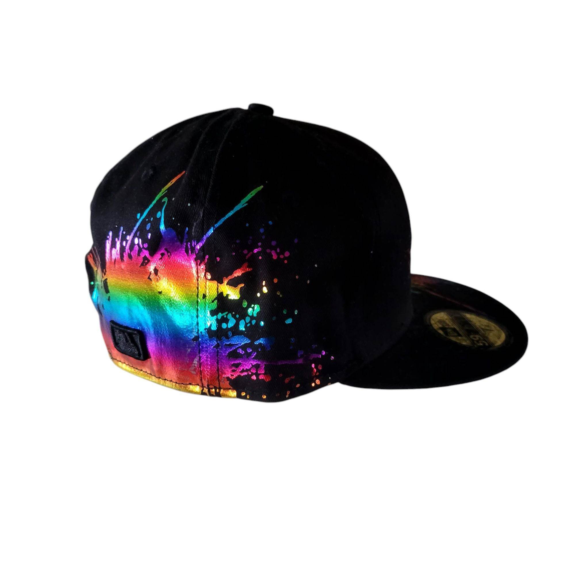 New Era 59FIFTY NY Yankees Rainbow Paint Splash Fitted Hat (Size 7 1/4) - USASTARFASHION