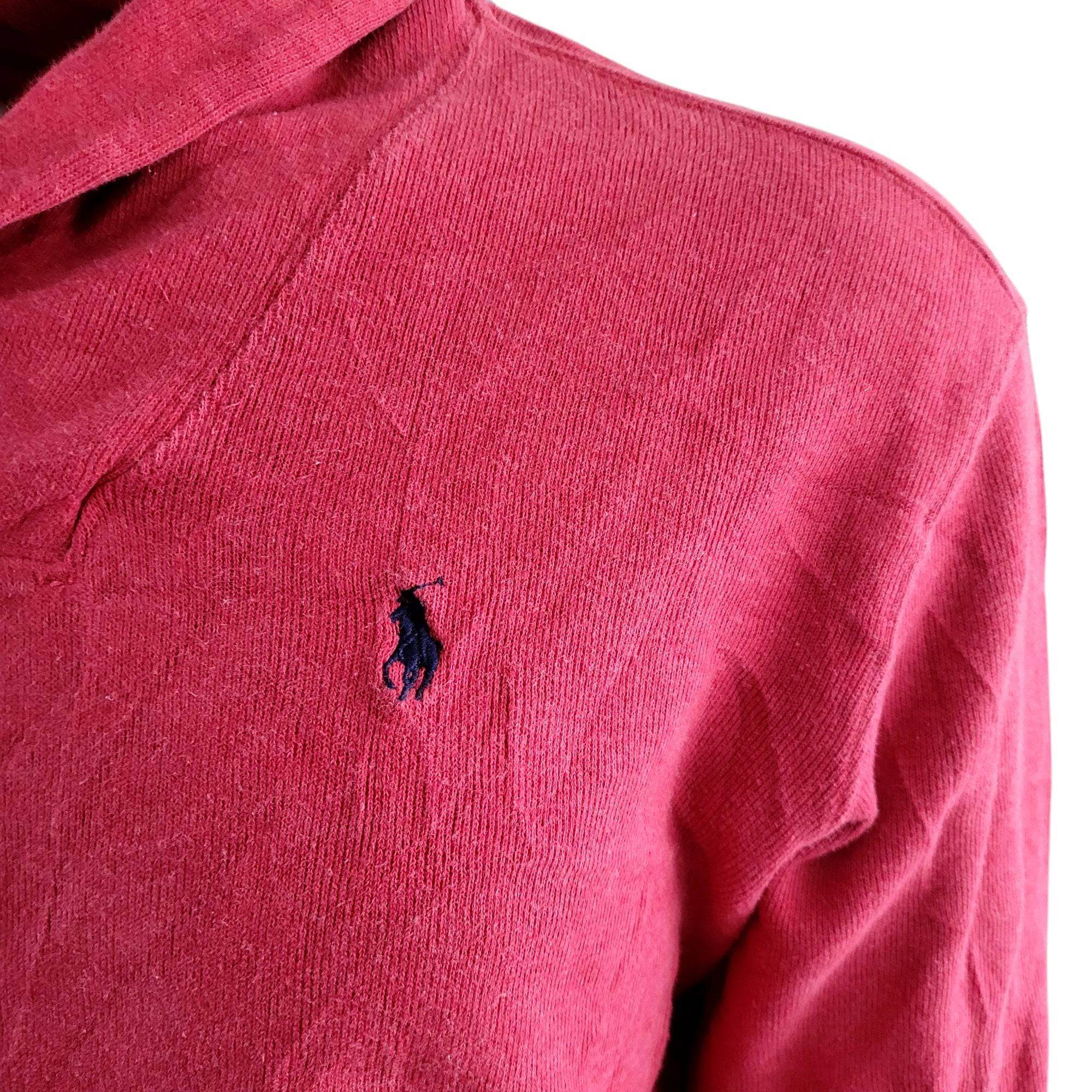 Vintage Polo Ralph Lauren Shawl Sweatshirt – Red, L/G - USASTARFASHION