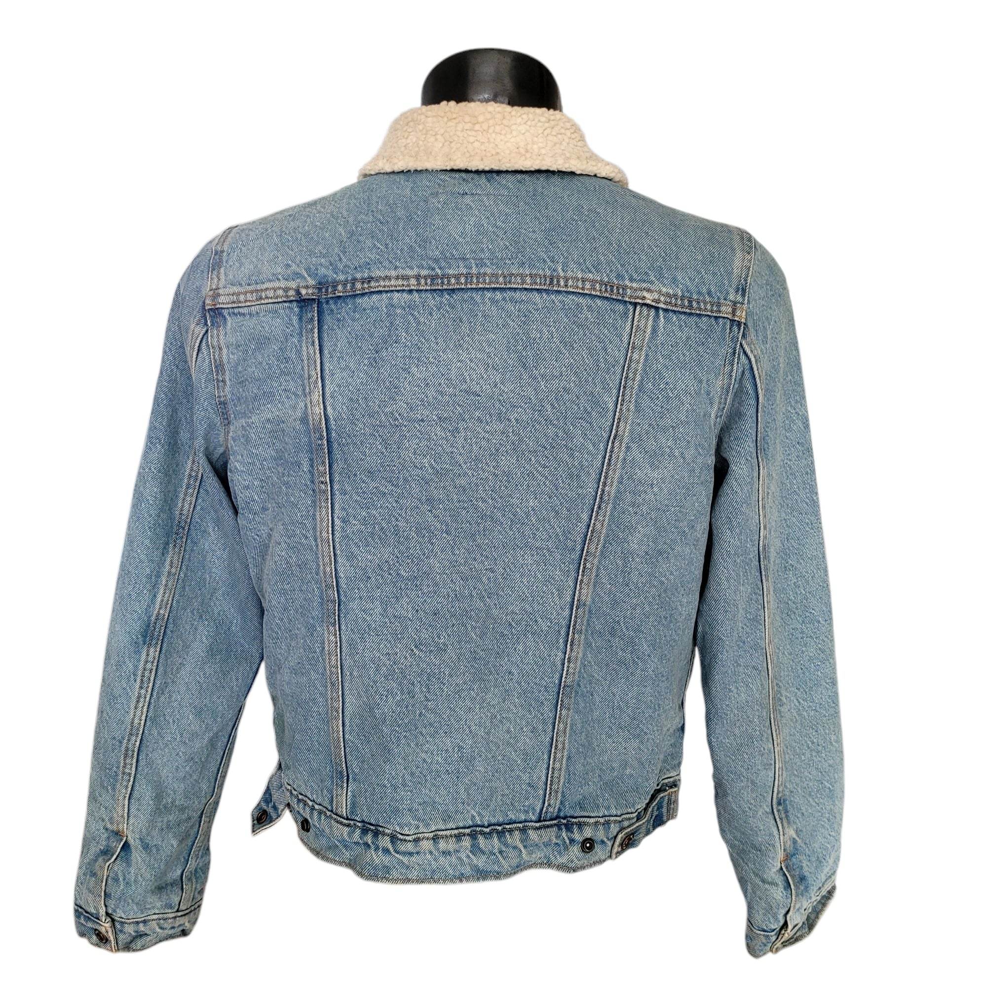 Vintage Levi’s Sherpa - Lined Denim Jacket – Youth Size M - USASTARFASHION