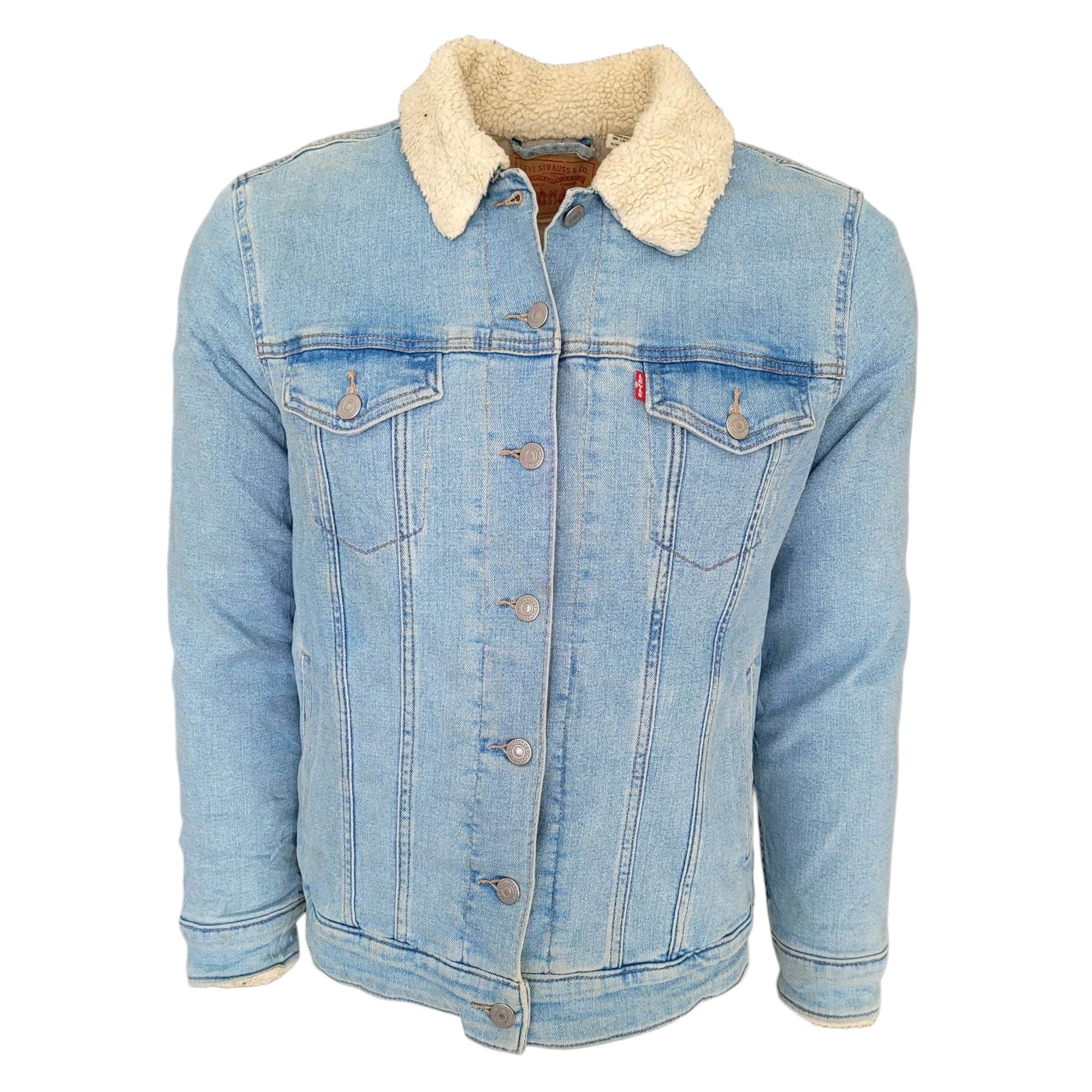 Vintage Levi’s Sherpa Denim Trucker Jacket – Light Wash, 1X - USASTARFASHION