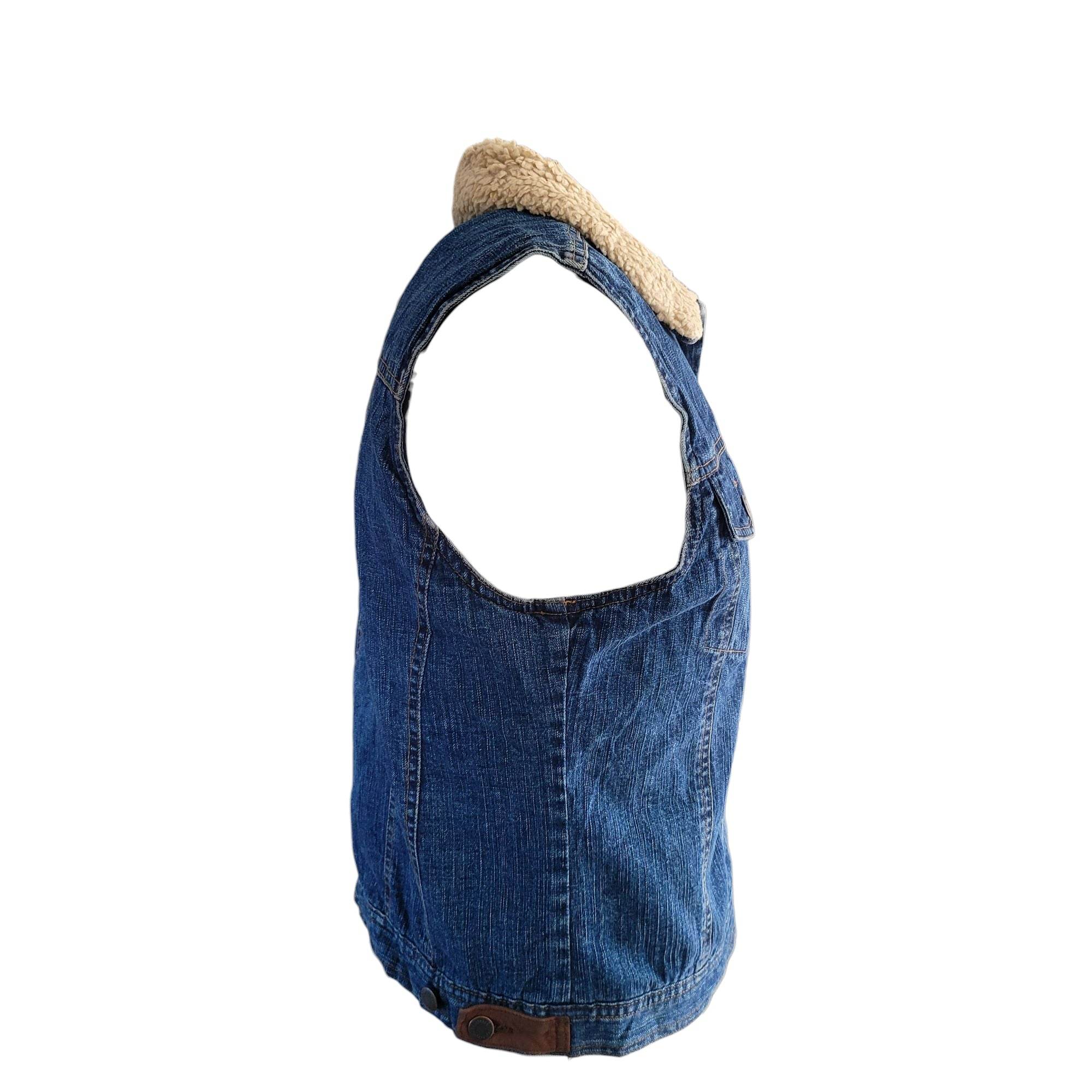 Vintage Wrangler Sherpa Lined Denim Vest – Size L - USASTARFASHION