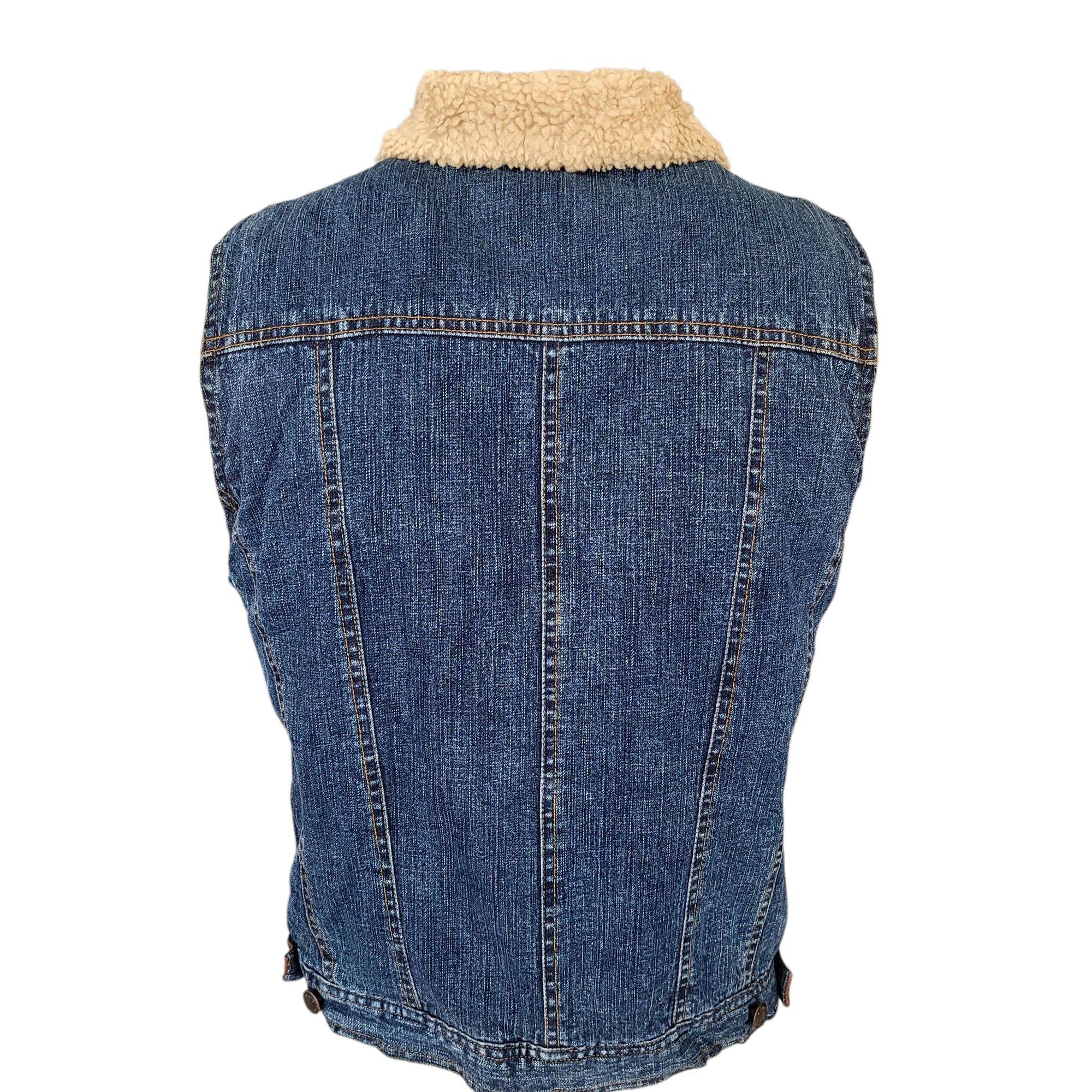 Vintage Wrangler Sherpa Lined Denim Vest – Size L - USASTARFASHION
