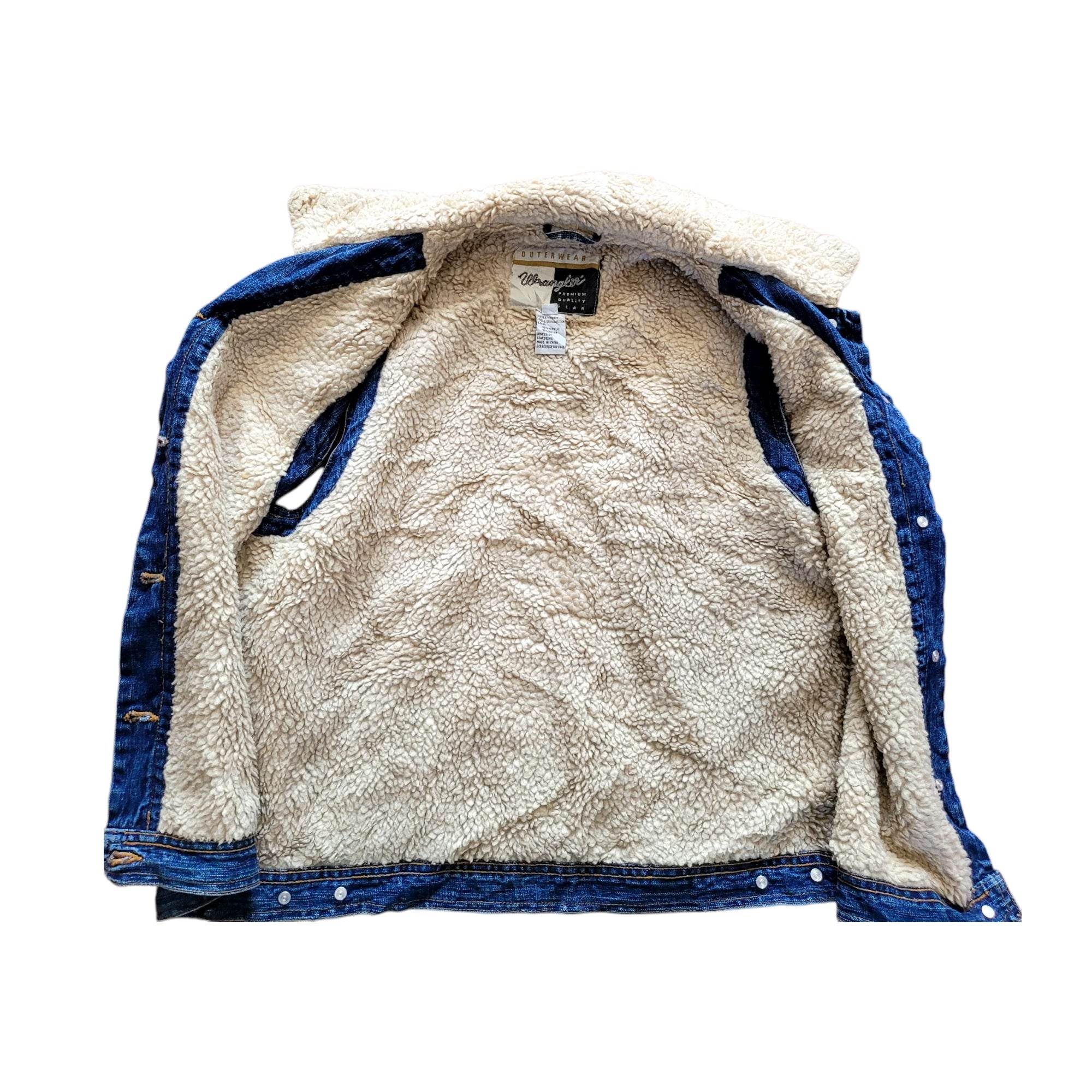 Vintage Wrangler Sherpa Lined Denim Vest – Size L - USASTARFASHION