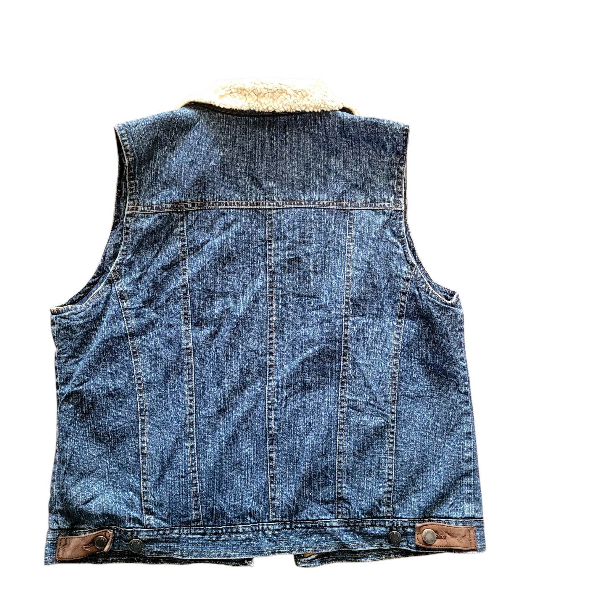 Vintage Wrangler Sherpa Lined Denim Vest – Size L - USASTARFASHION