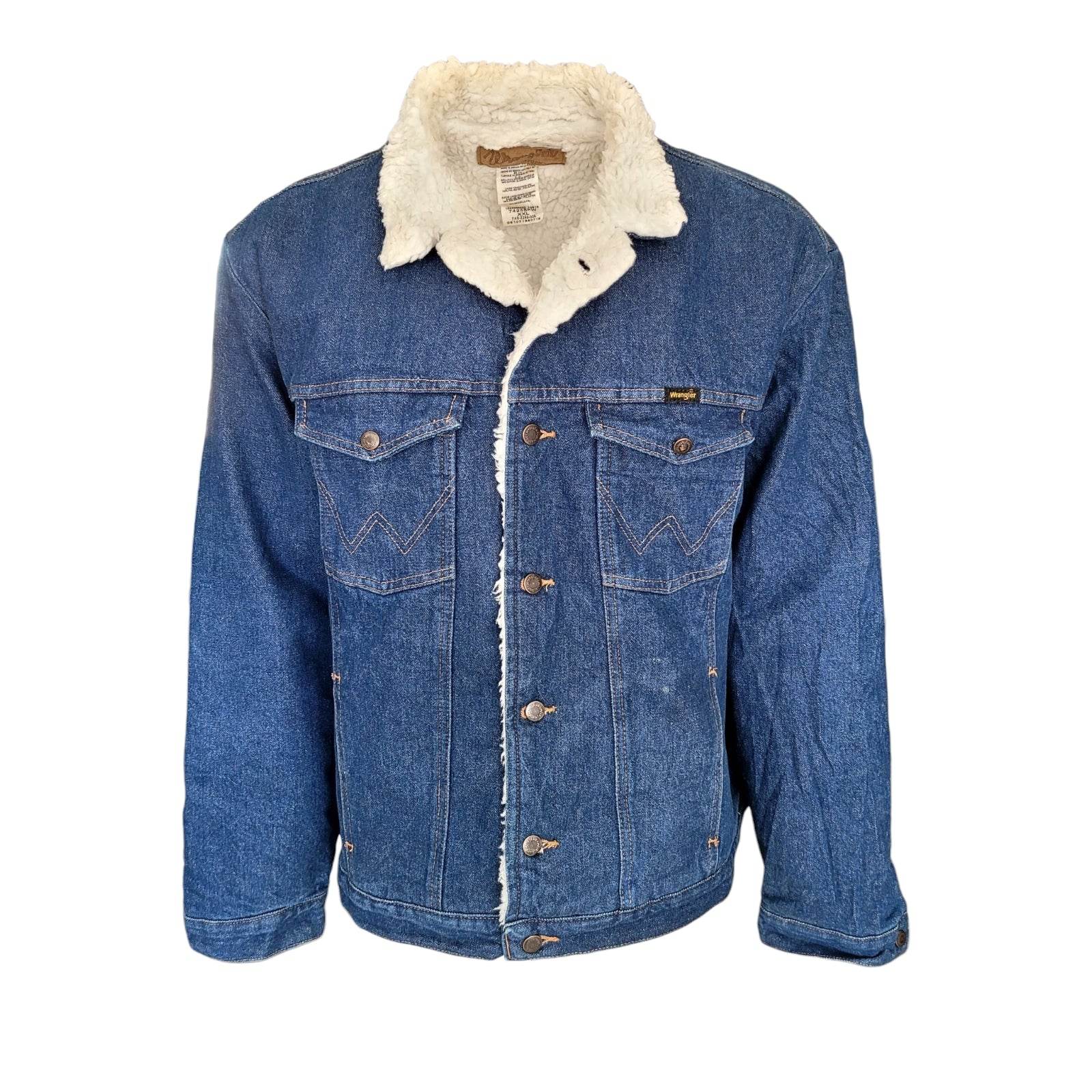Vintage Wrangler Sherpa Lined Western Denim Jacket – XXL - USASTARFASHION