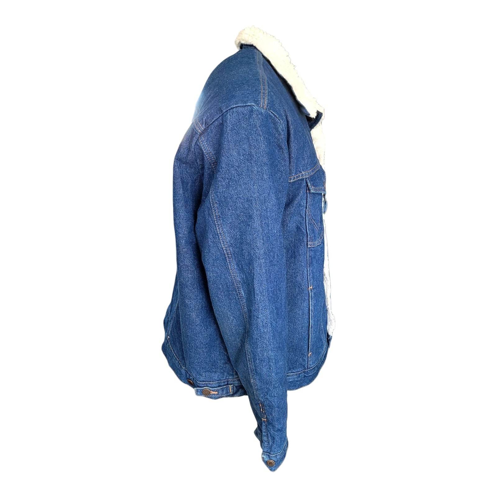 Vintage Wrangler Sherpa Lined Western Denim Jacket – XXL - USASTARFASHION