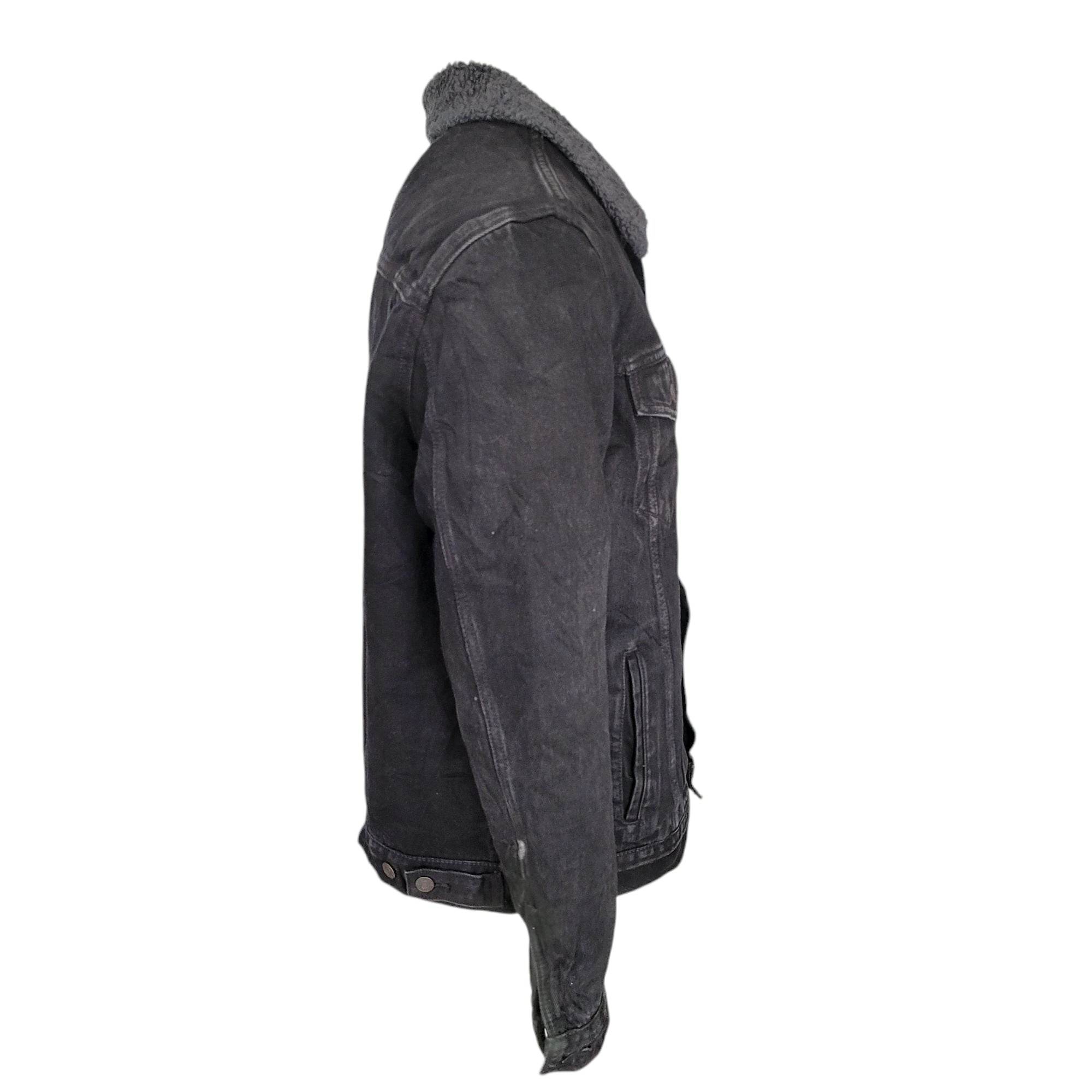 Levi’s Black Sherpa Trucker Jacket - Size XL - USASTARFASHION