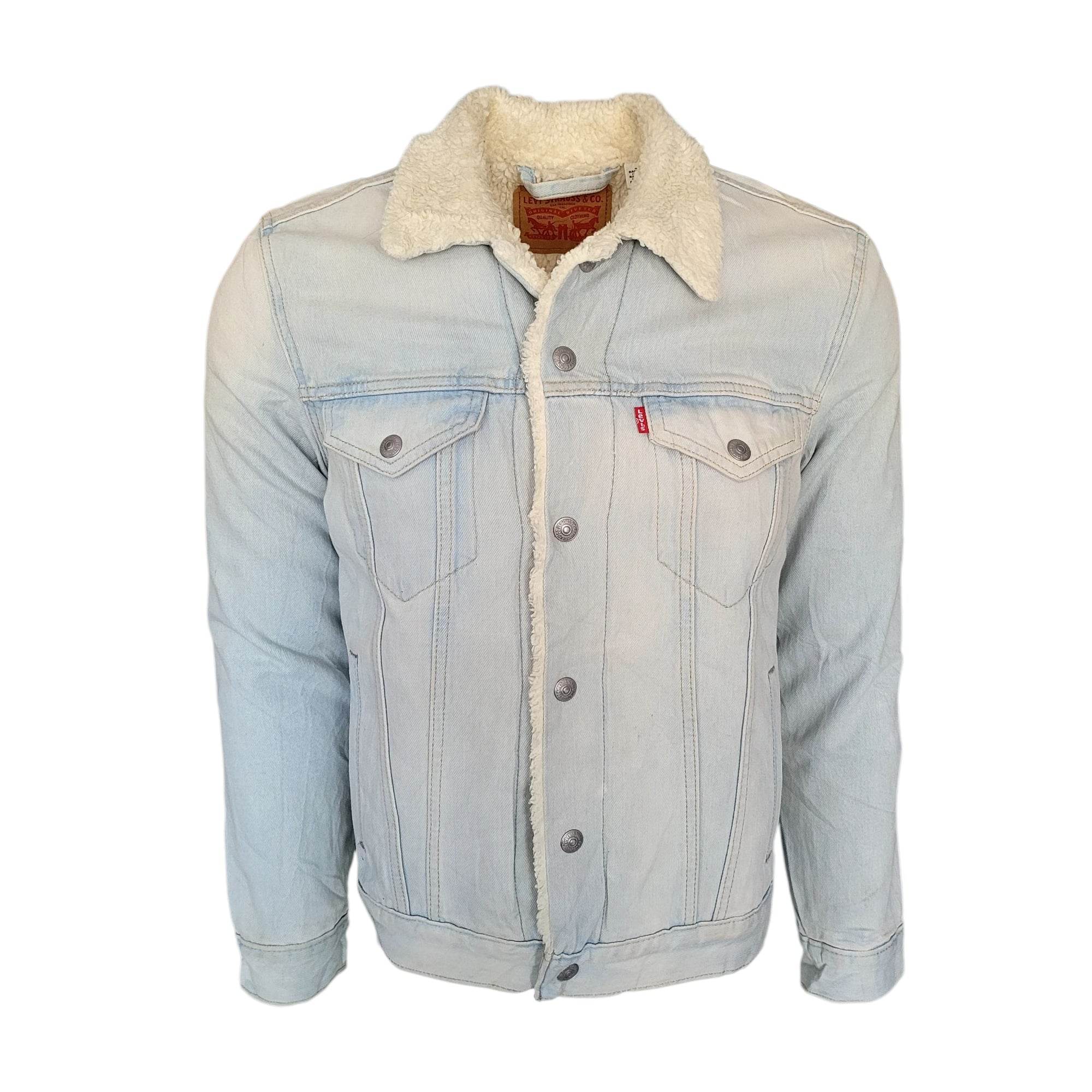 Vintage Levi’s Light Wash Sherpa Trucker Jacket – Size S - USASTARFASHION