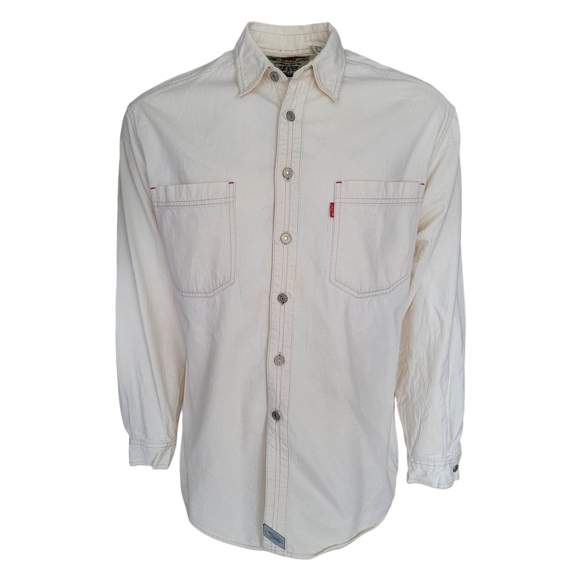 Levi’s White Authentic Western Shirt – Size M - USASTARFASHION