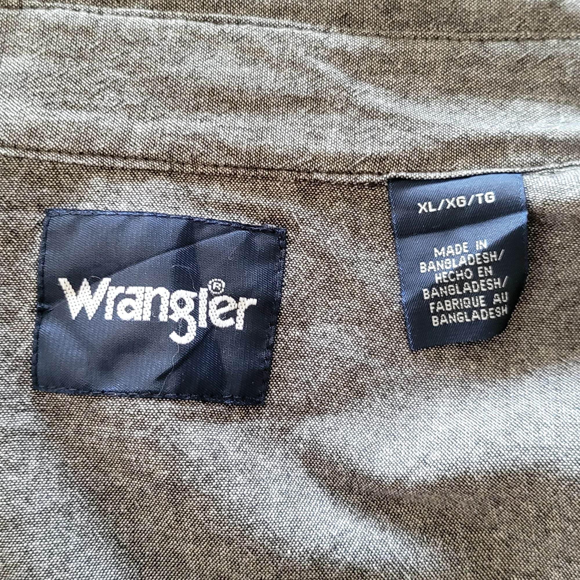 Vintage Wrangler Western Snap Shirt – Grey, Size XL - USASTARFASHION
