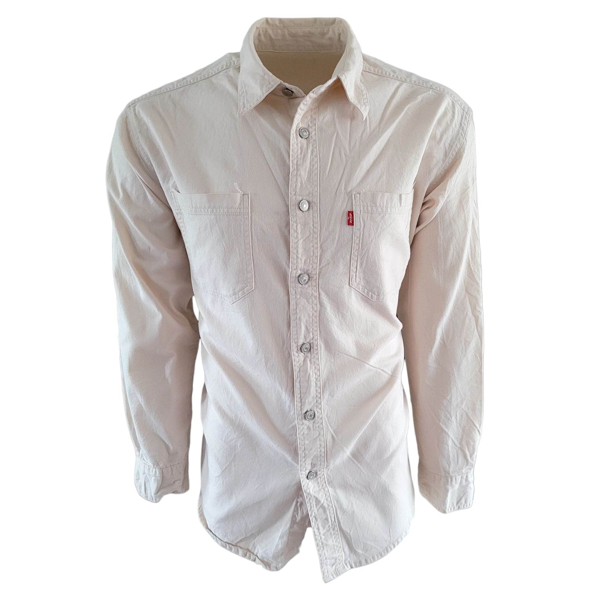 Vintage Levi’s White Western Denim Shirt – Size L - USASTARFASHION