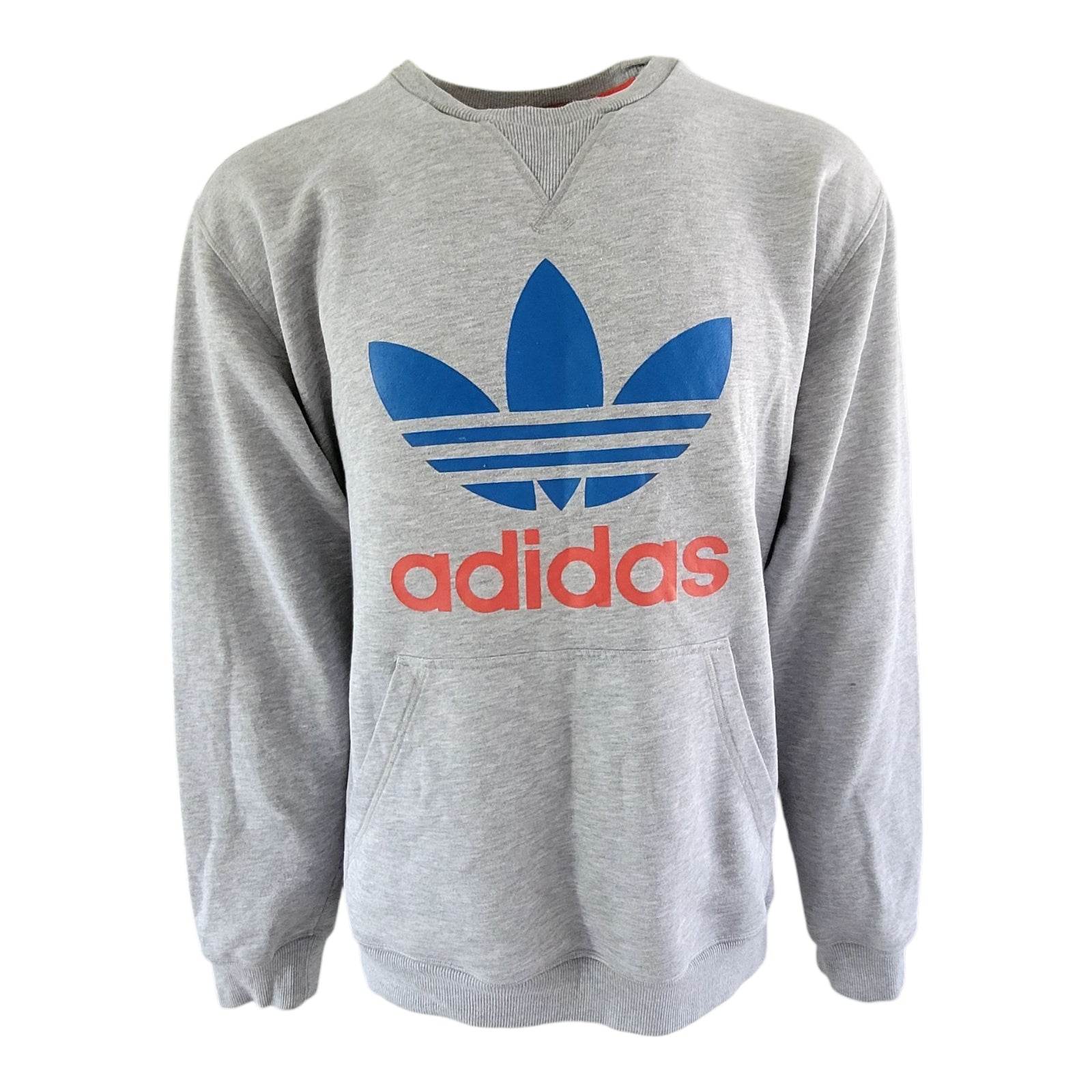 Adidas Originals Trefoil Sweatshirt – Gray, Size 2XL - USASTARFASHION