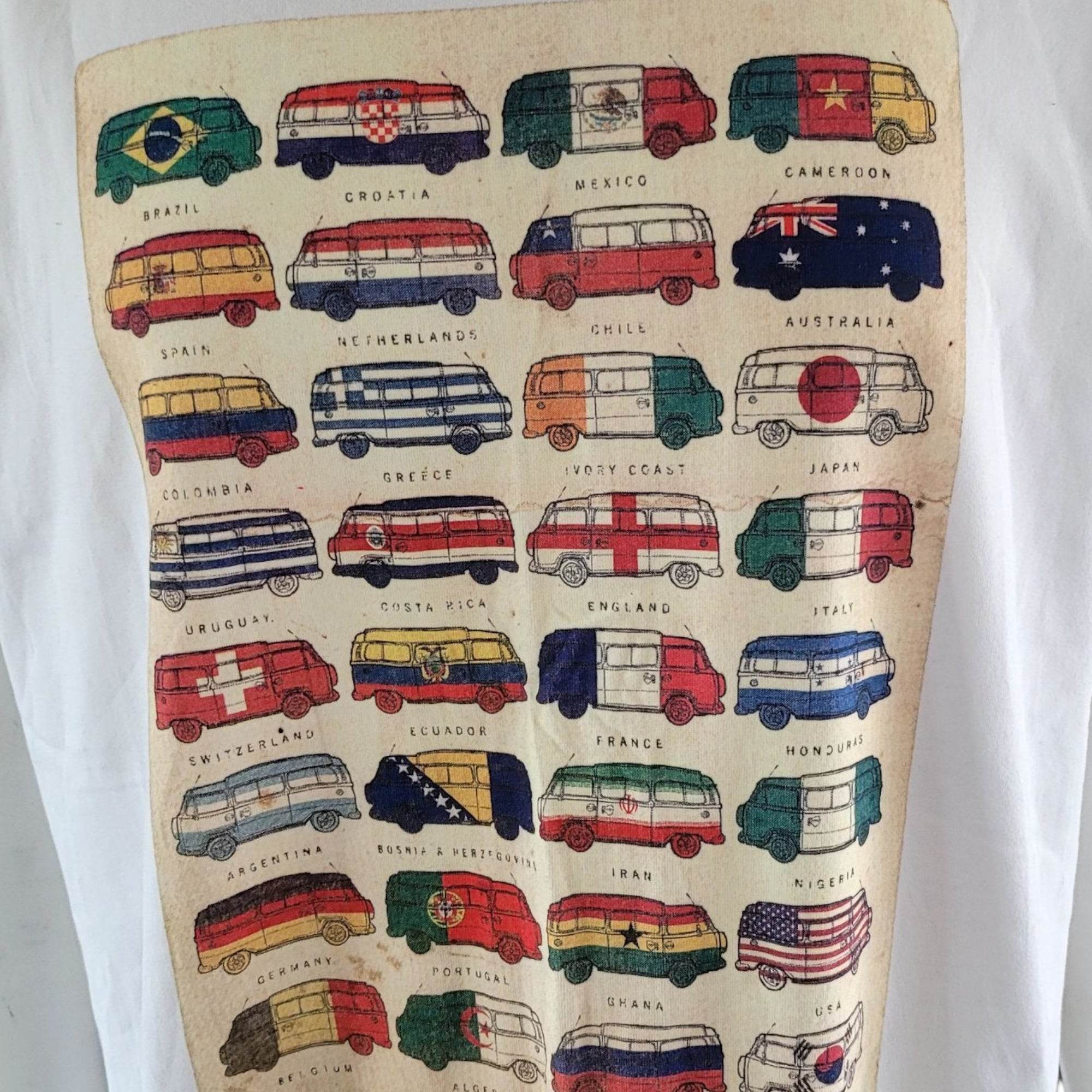 Fat Face Brazil 2014 Print T-Shirt – White, Size XXL - USASTARFASHION