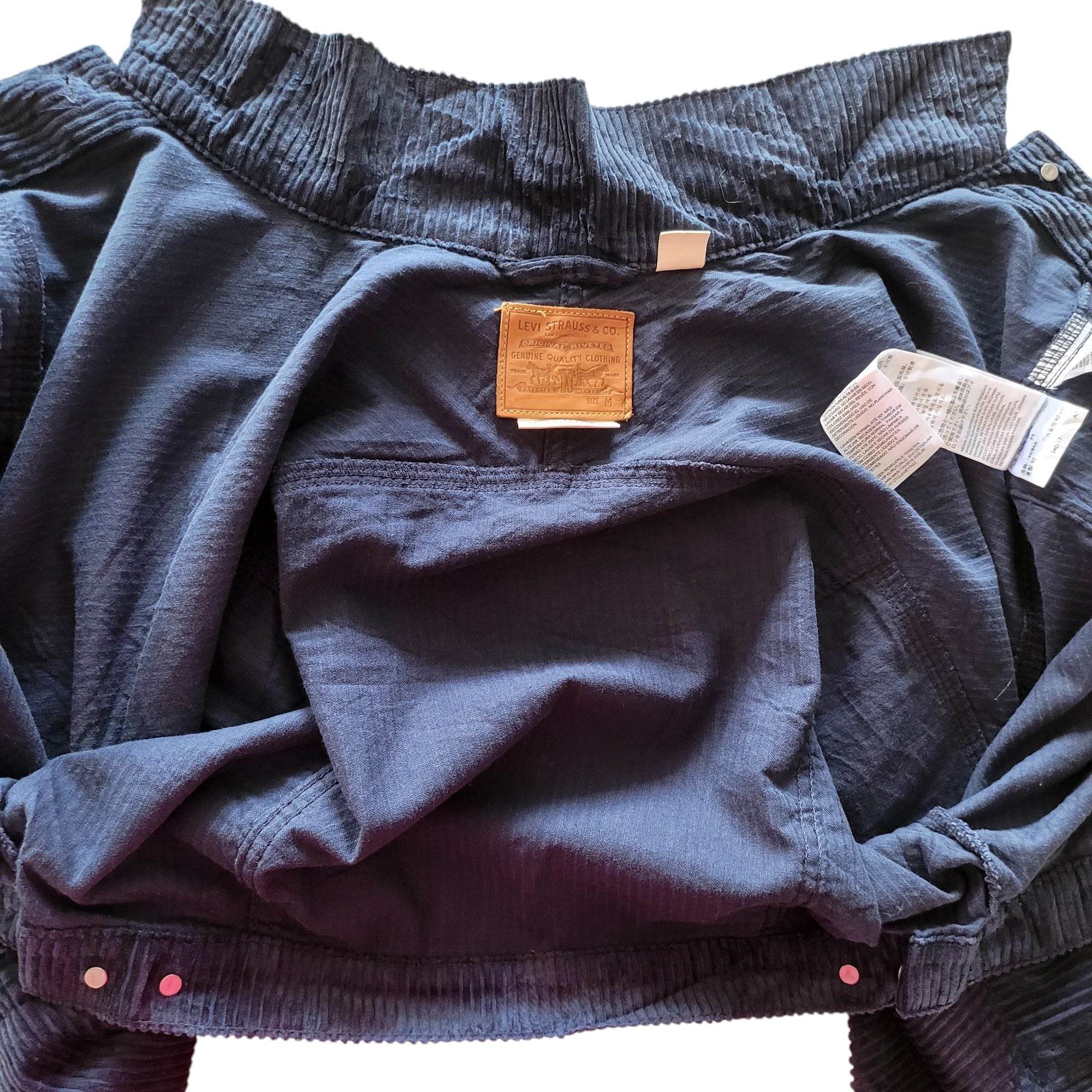 Levi’s Premium Navy Boxy Corduroy Trucker Jacket – Size M - USASTARFASHION