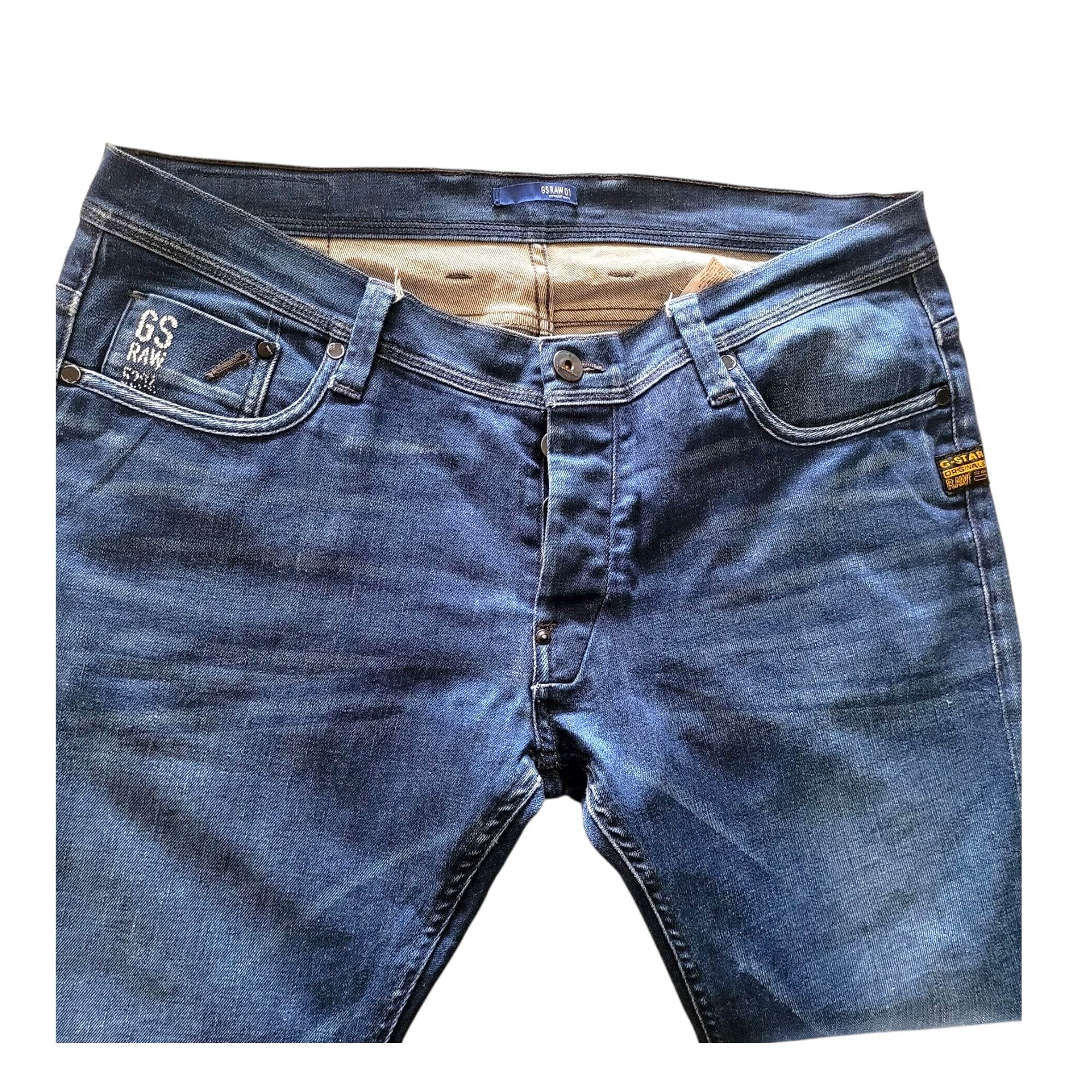 G - Star RAW Men's Blue Slim Fit Jeans – W40 L34 - USASTARFASHION