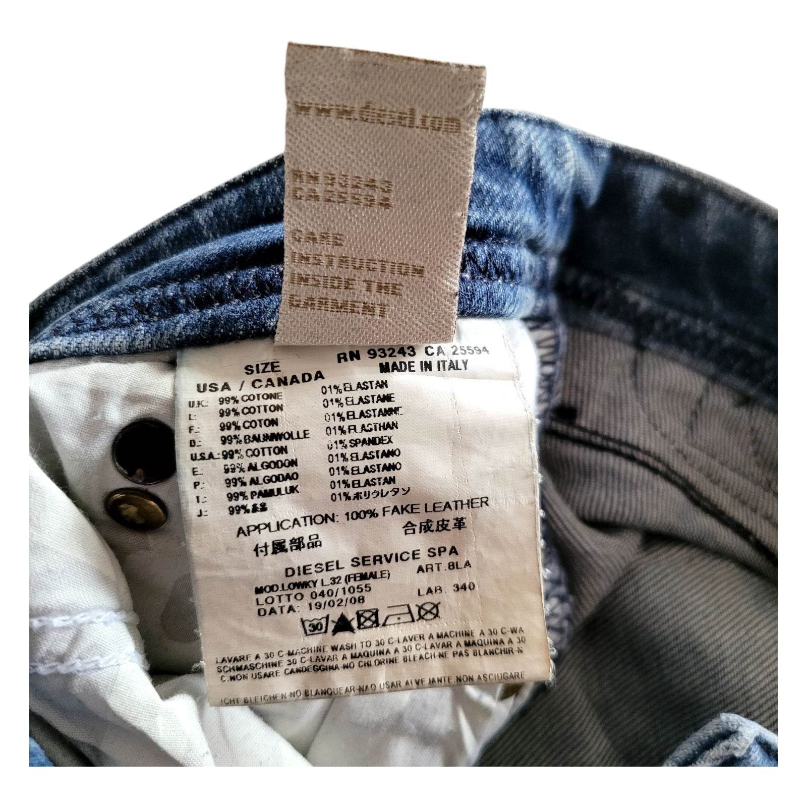 Diesel Lowky 008LA Stretch Jeans – W30 L32 – Unisex - USASTARFASHION